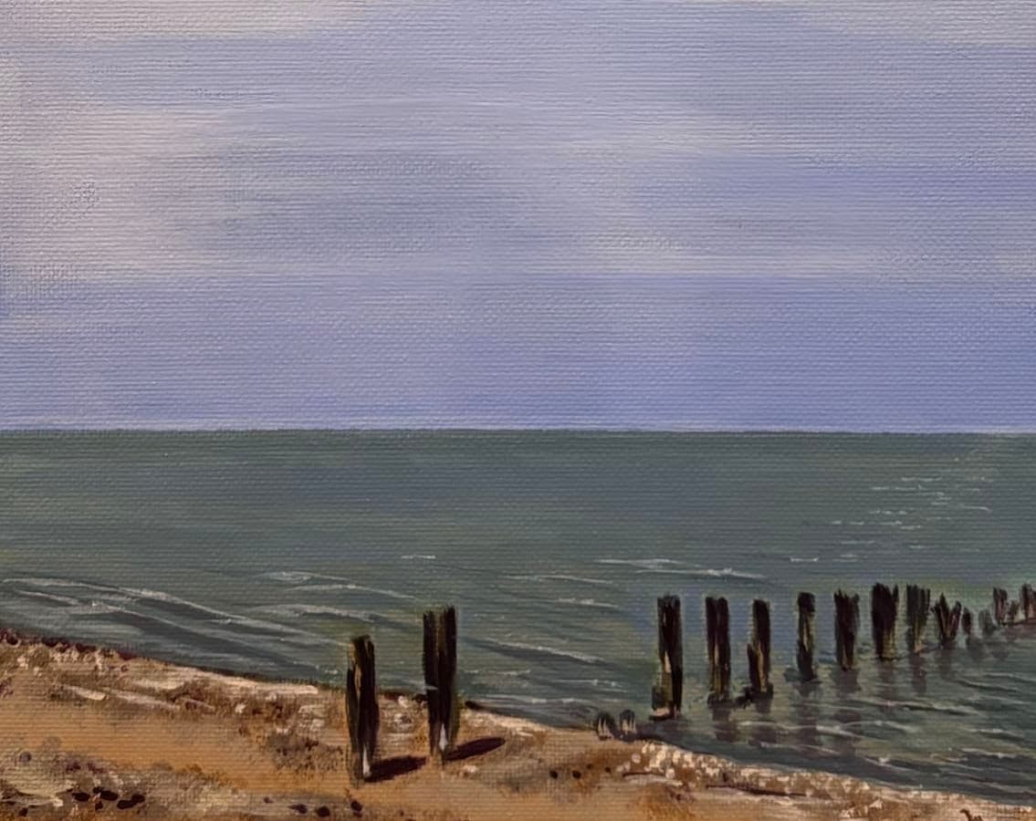 Weathered Posts by Helen Sutton — Acrylic on canvas